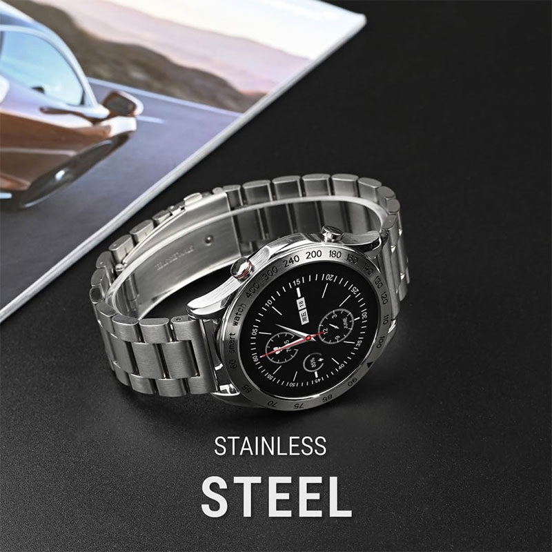 HiFuture FutureGo Pro Stainless-Steel Smartwatch with FHD Large Screen – Black