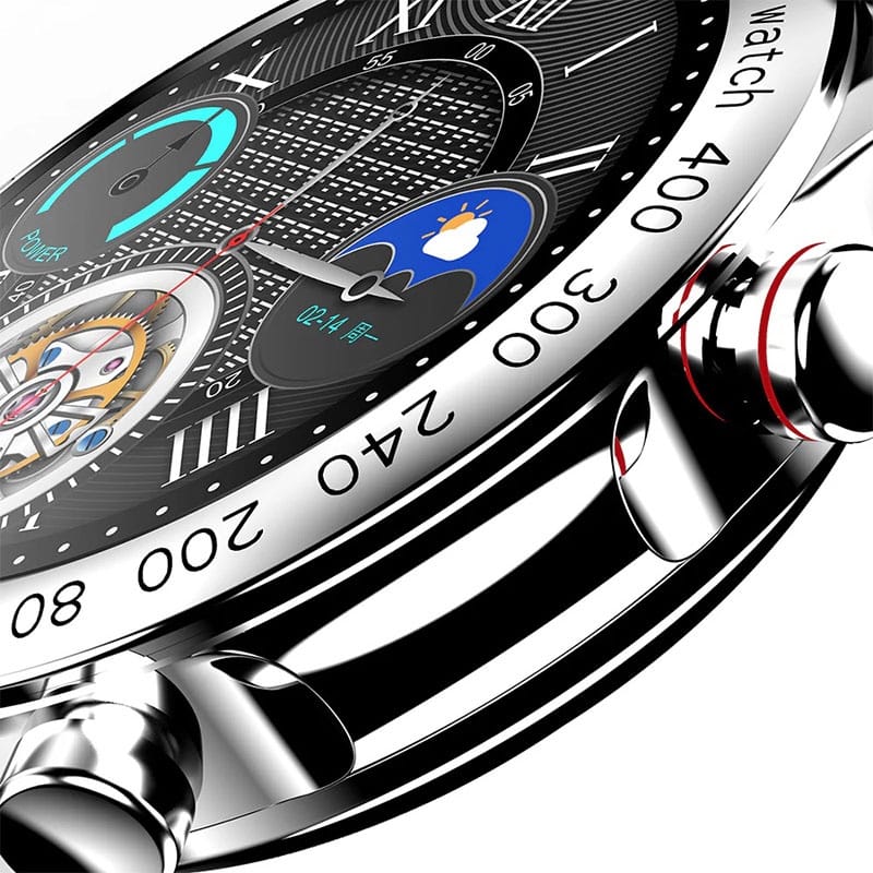 HiFuture FutureGo Pro Stainless-Steel Smartwatch with FHD Large Screen - Silver