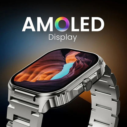 HiFuture Ultra3 Pro Premium Stainless Steel Smart Wireless Calling Watch with 2.04” AMOLED Display, Built-in AI Algorithm, IP68 - Silver